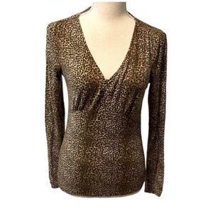 Ann Taylor leopard long sleeve top Small
